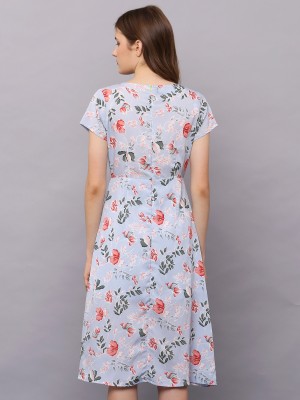 PT Flower Print Front Tied Summer Dres