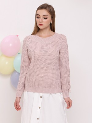 Sleeves Cross Knitted Sweater