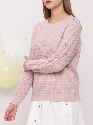 Sleeves Cross Knitted Sweater