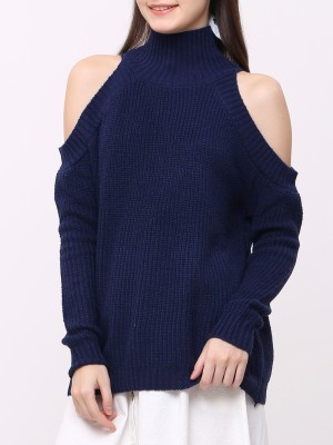 Cold Shoulder Knitted Top