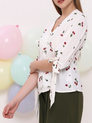 Cherry Embroidered Top