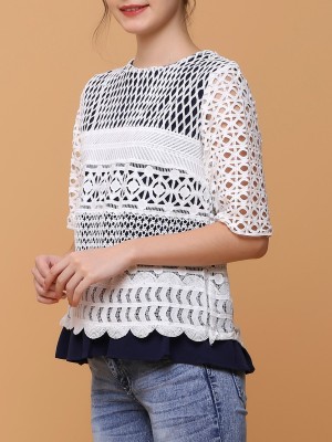 PT Full Embroidered Double Layer Top