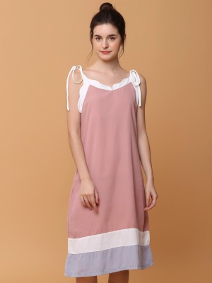 Shell Neck Outline Midi Dress