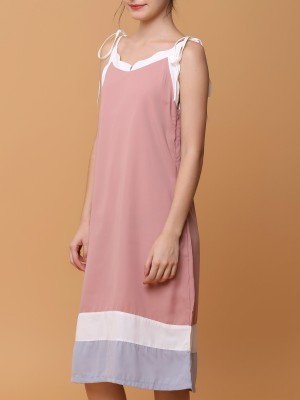 Shell Neck Outline Midi Dress