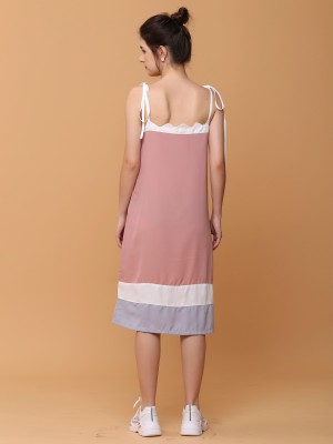 Shell Neck Outline Midi Dress