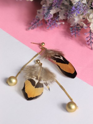 CGW Ethnic Bird Feather Tangling Earrings