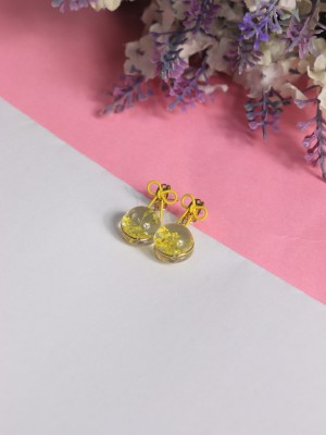 FC Tabebui Press Yellow Flower Ribbon Earrings