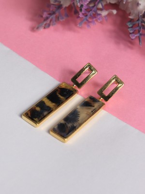 GGW Tiger Print Rectangle Earrings