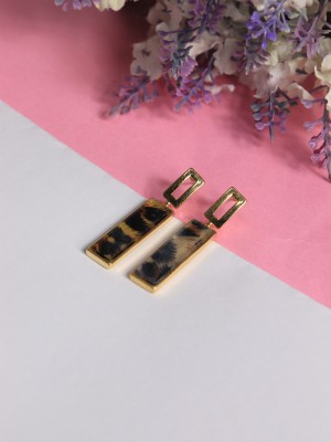 GGW Tiger Print Rectangle Earrings