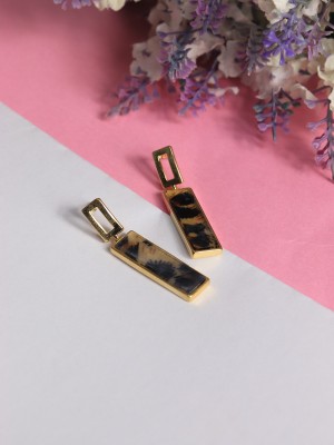 GGW Tiger Print Rectangle Earrings