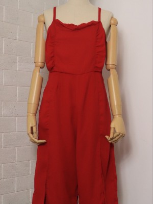 Cny Ruffled Sleeveless Jumpsuit