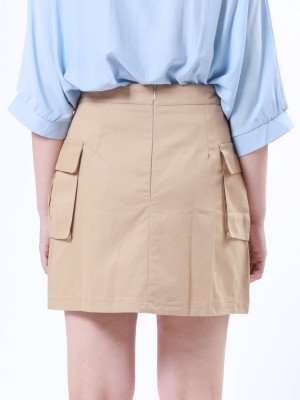 Button Up A Line Mini Skirt