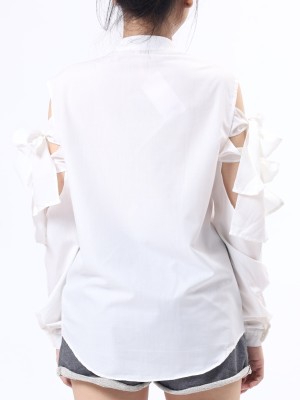 Cold Shoulder Tied Shirt