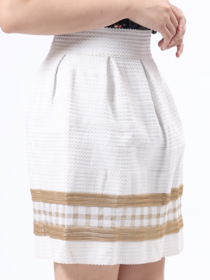 Bottom Gold Checkered Mini Skirt