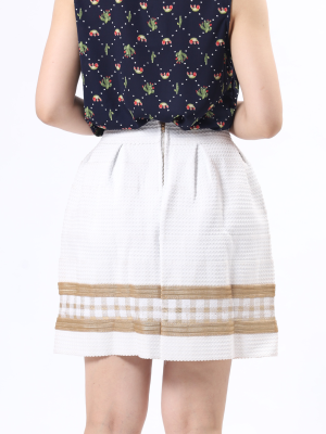 Bottom Gold Checkered Mini Skirt