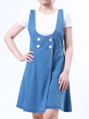 B-Bt Denim Button Pinafore