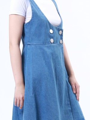 B-Bt Denim Button Pinafore