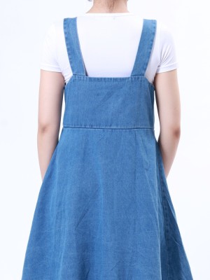 B-Bt Denim Button Pinafore