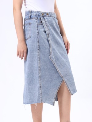 B-Bt Overlap Denim Skirt