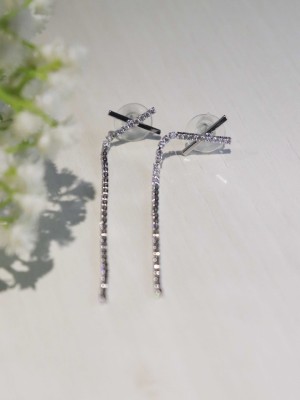 Silver Tone Cross Tangling Diamond