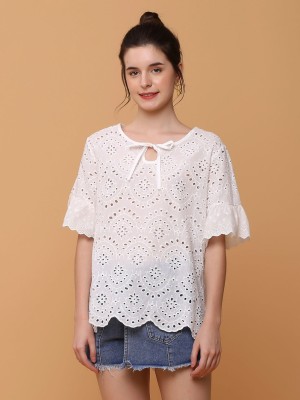 Emroidered White Top