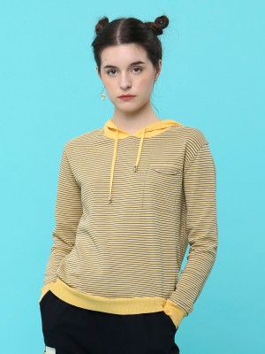 Hot Stripes Knitted Hoodie Top