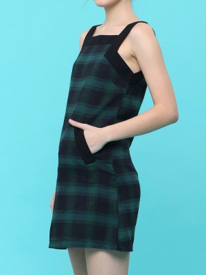 Checkered Pinafore Dress