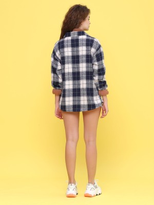 one side pocket checkered shirt