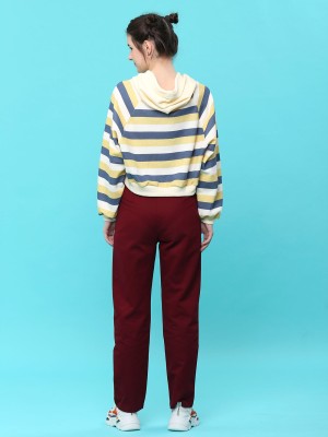 colored stripes hoodie sweater