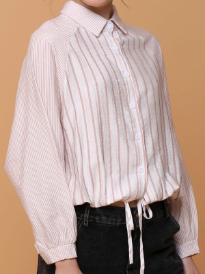 drawstring stripe shirt