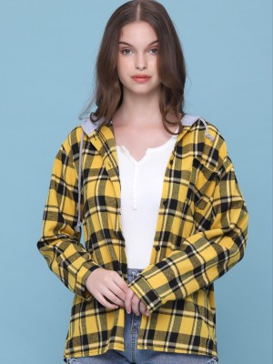 Chekered Hoodie Outer Shirt