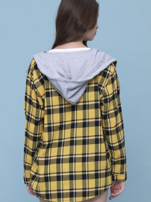 Chekered Hoodie Outer Shirt
