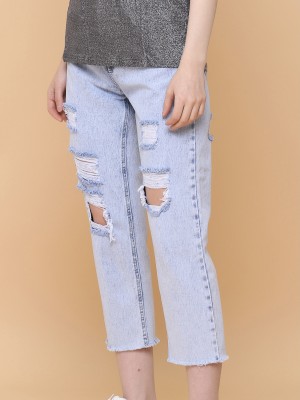 Ripped Boyfriend Anklet Jeans