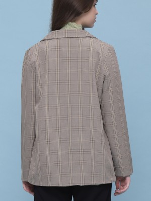 Checkered Blazer With Inner fab