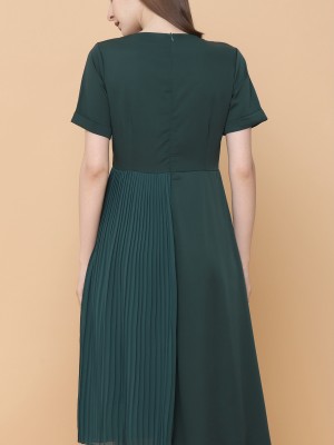 Part Pleats Long Dress