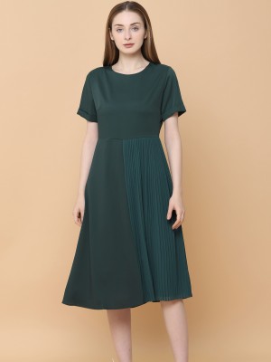 Part Pleats Long Dress