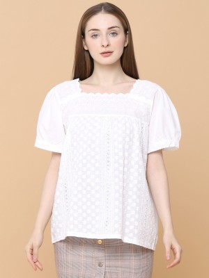 Square Neckline Embroidered Cottage Top