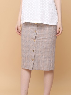 Checkered Midi Skirt