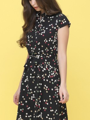 Dispersed Color Dot Mini Dress