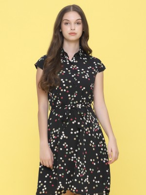 Dispersed Color Dot Mini Dress