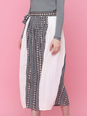 Part Pleats And Tribal Long Skirt