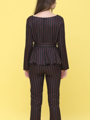 2 Pcs Set Stripes Top With Pants