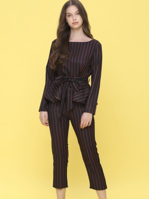 2 Pcs Set Stripes Top With Pants