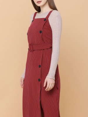 Stripes With Double Button Pinafore