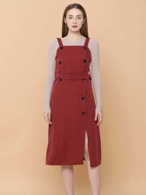 Stripes With Double Button Pinafore