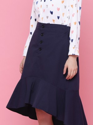 Button Up Ruffles Skirt