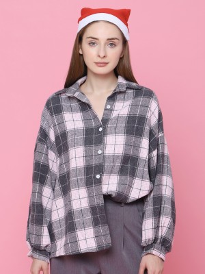 Oversized Sleeves Checkered Shirt