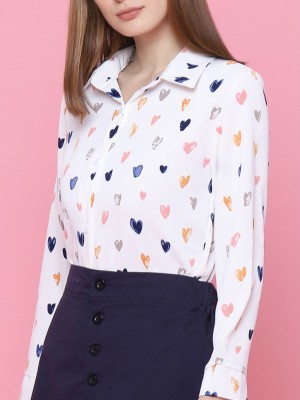 Heart Prints L/Slv Shirt