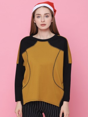 Two Tones Long Sleeves Jersey Top