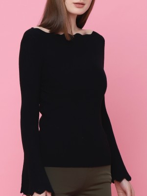 Bell Long Sleeves Boat Neck Top